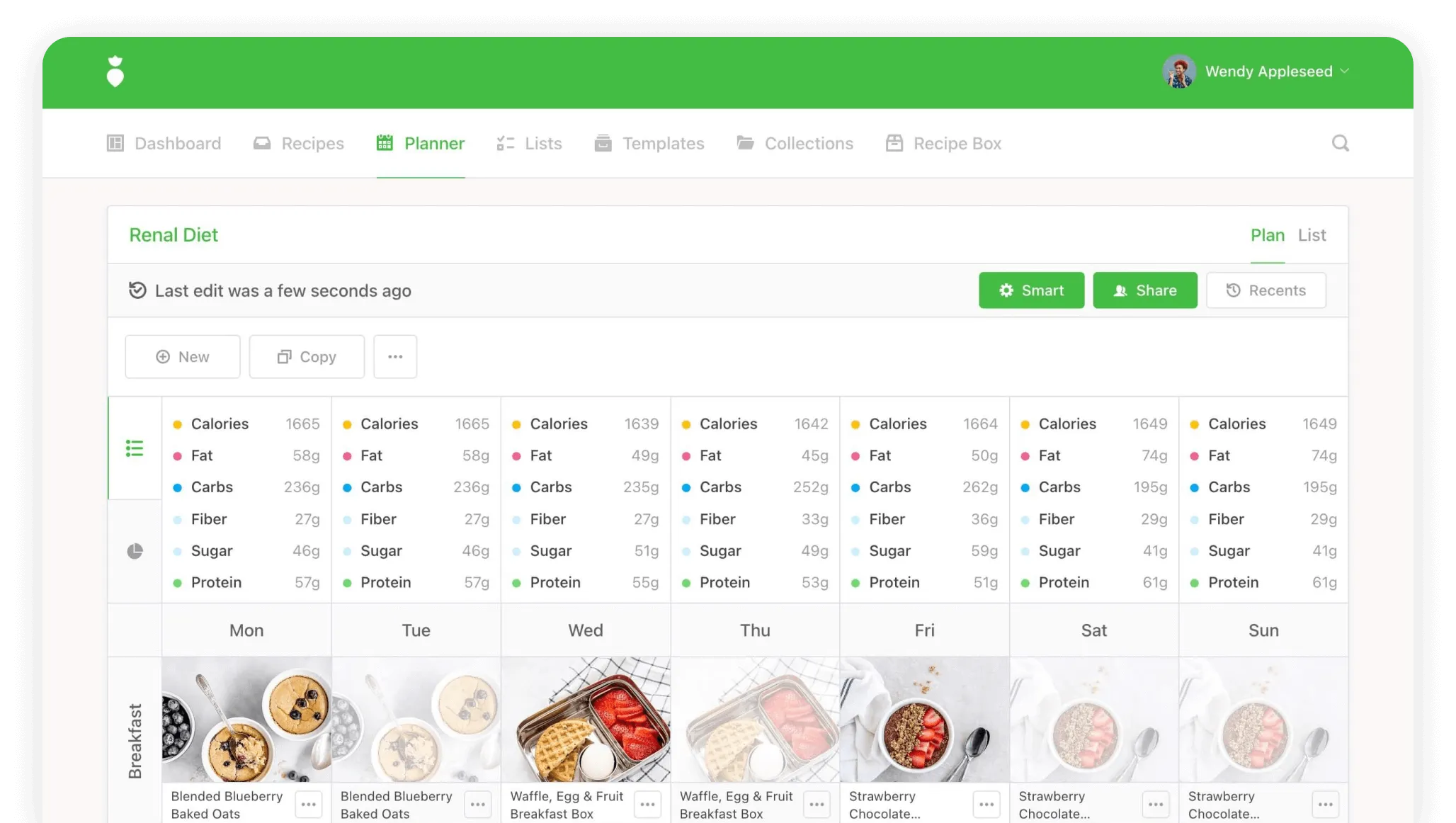 Nutrition Planning Interface